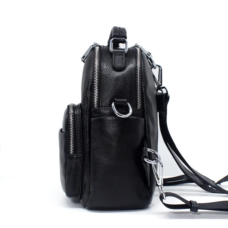 Рюкзак ZENCY женский из 100% натуральной телячьей кожи серебристый дорожный ранец