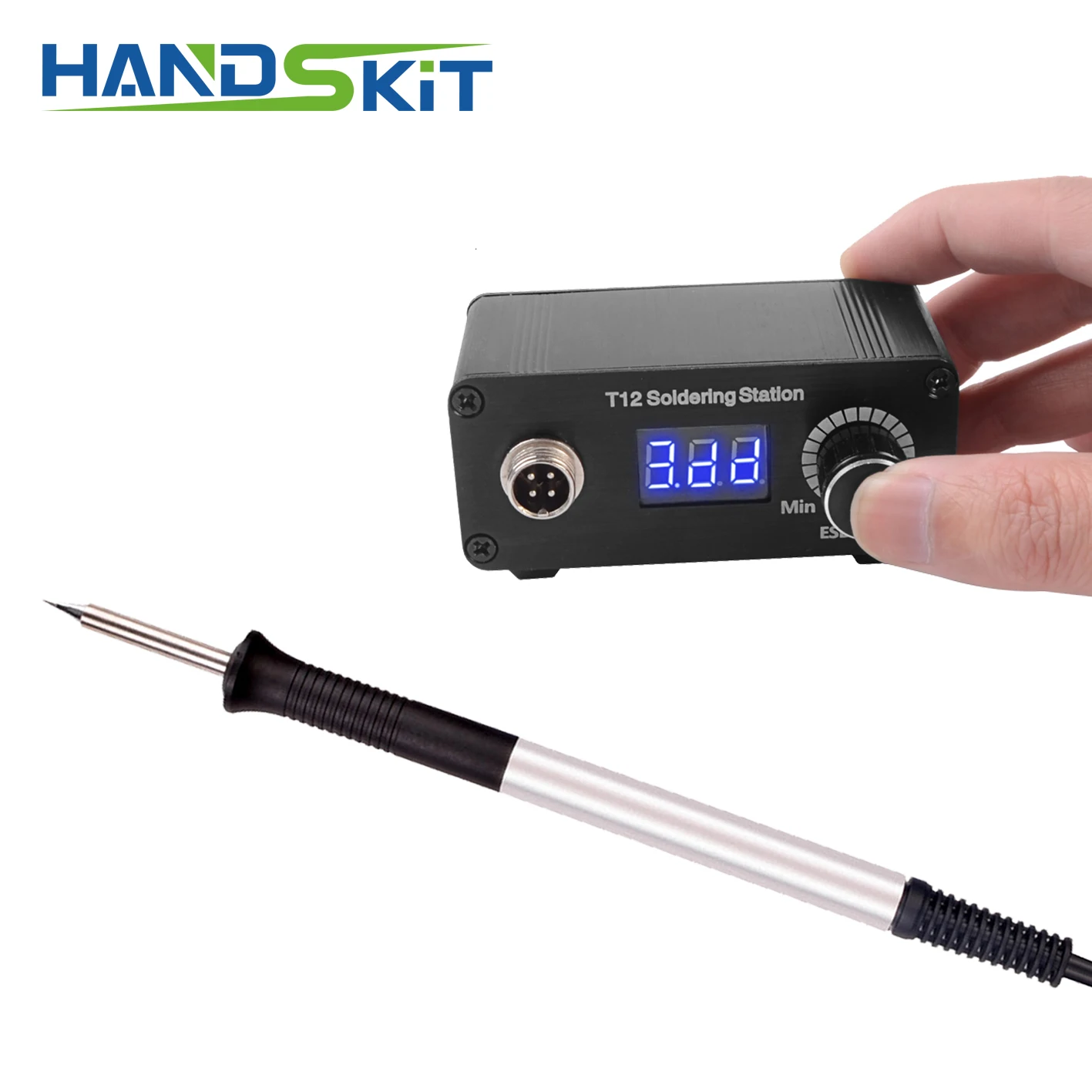 T12BOX WITH HANLDE T12 90 Вт паяльная станция, печатная плата, цифровая паяльная станция, плата контроллера температуры, наборы для HAKKO 951 T12 ручка - Цвет: T12BOX WITH HANLDE
