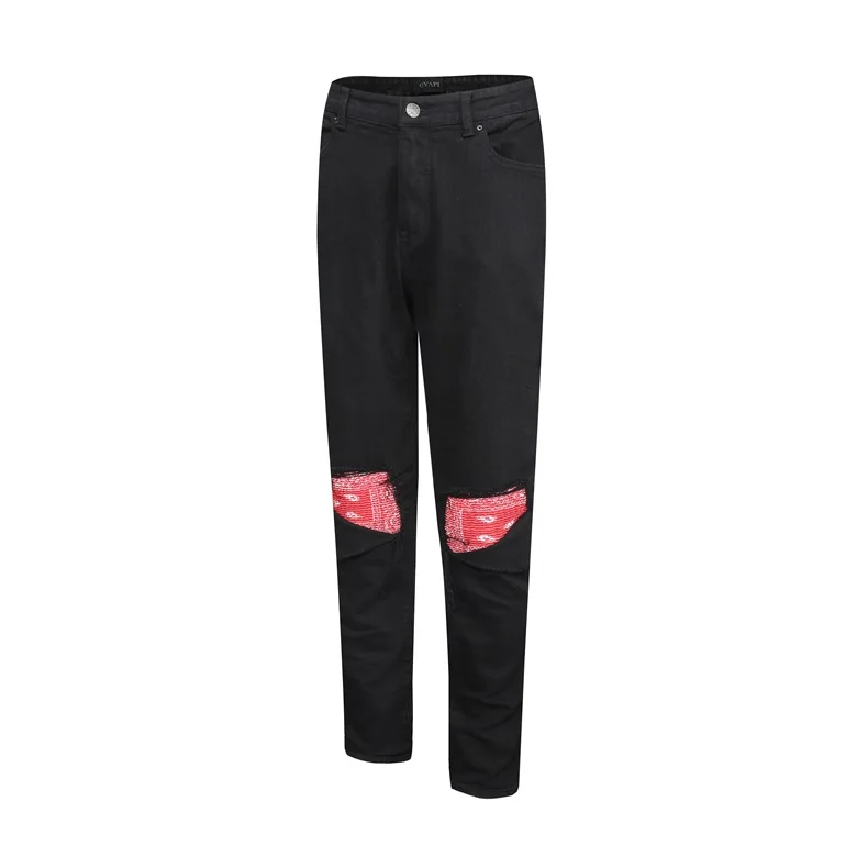 GUAPI GVAPI MMXV RED PAISLEY деним джинсы мужские брендовые байкерские облегающие брюки |