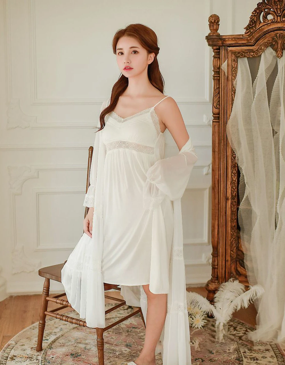 Женская ночная рубашка, халат, Vestido, ночное белье, платье для сна, белье с длинным рукавом, кружевное Ночное платье, пижама, халат для подружки невесты