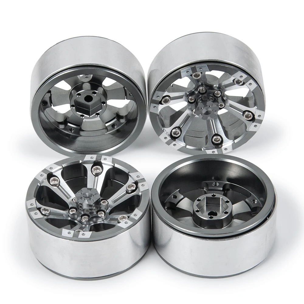 

1/4Pcs Metal Alloy 1.9inch Beadlock Wheel Rims for Axial SCX10 CC01 F350 D90 1:10 RC Crawler Model Car Hubs