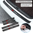 Углеродное волокно, кожа, автомобильный Стайлинг, защита порога двери багажника, наклейка для Hyundai Accent Azera Elantra I10 I20 IX25 Genesis