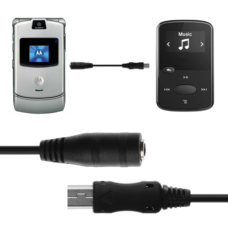 

Mini USB 5 Pin Male To 3.5mm Female Headphone Jack Aux Audio Adapter Cable 15cm