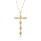 Модное простое ожерелье с крестом, циркониевое ожерелье с подвеской-крестом для мужчин и женщин