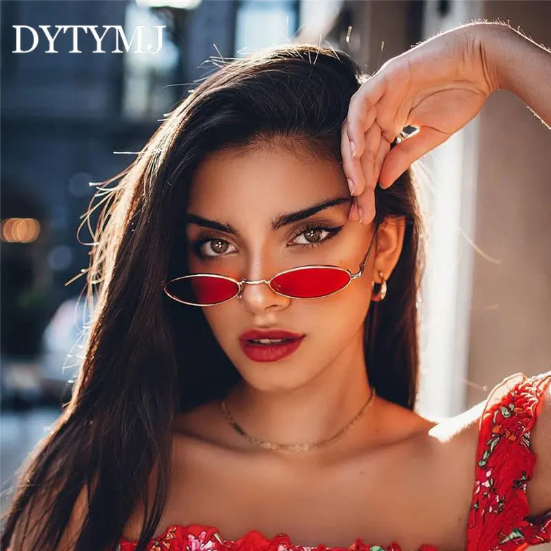 

DYTYMJ Small Frame Alloy Sunglasses Women Brand Designer Sun Glasses for Men Oval Sunglasses Women Retro Lentes De Sol Mujer