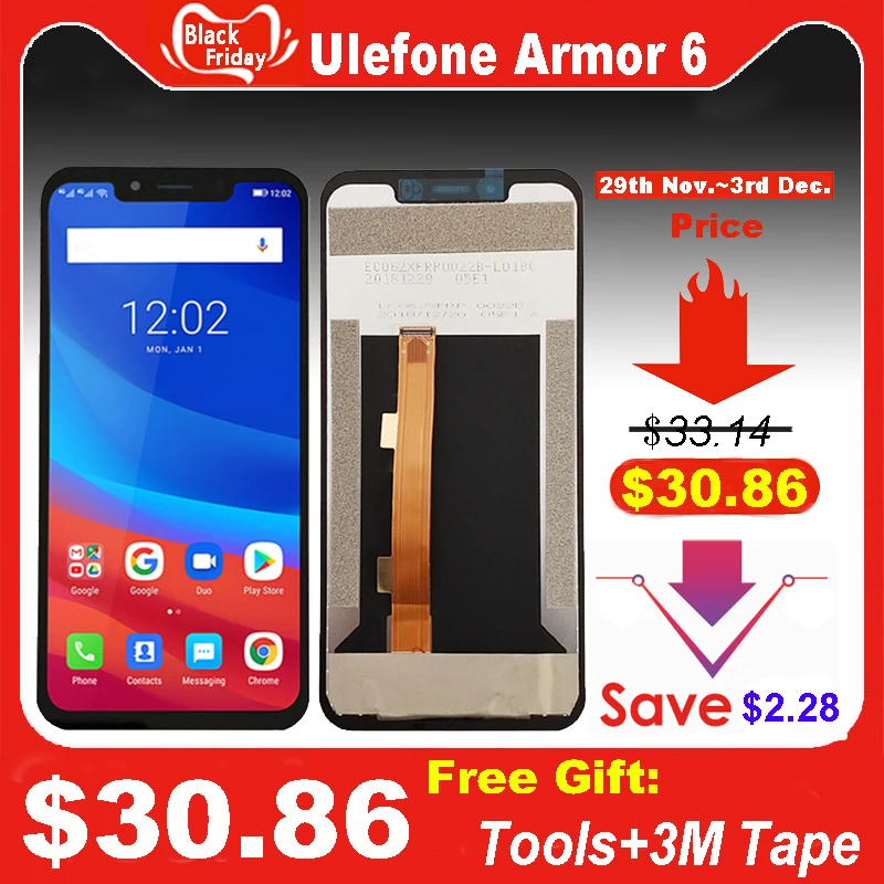 Для Ulefone Armor 6 ЖК-дисплей+ инструмент для ремонта сенсорного экрана в сборе Часть 6,2 дюймов аксессуары для телефонов Ulefone Armor 6