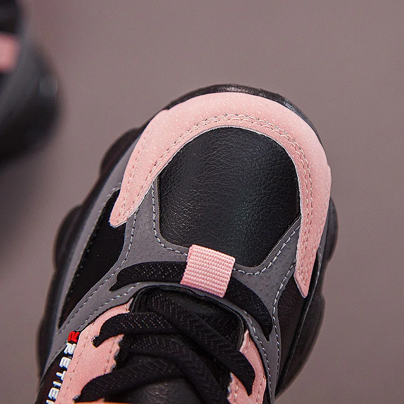 Зимняя детская повседневная обувь теплые кроссовки с бархатной подкладкой