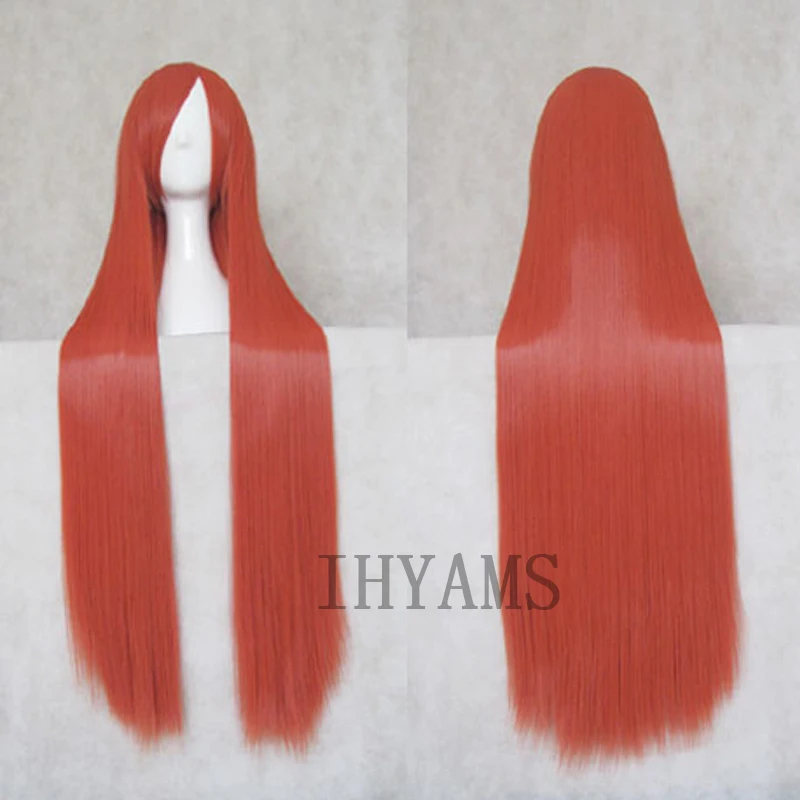 

Holo 100cm Long Straight Full Bangs Synthetic Hair Cosplay Wigs + Wig Cap