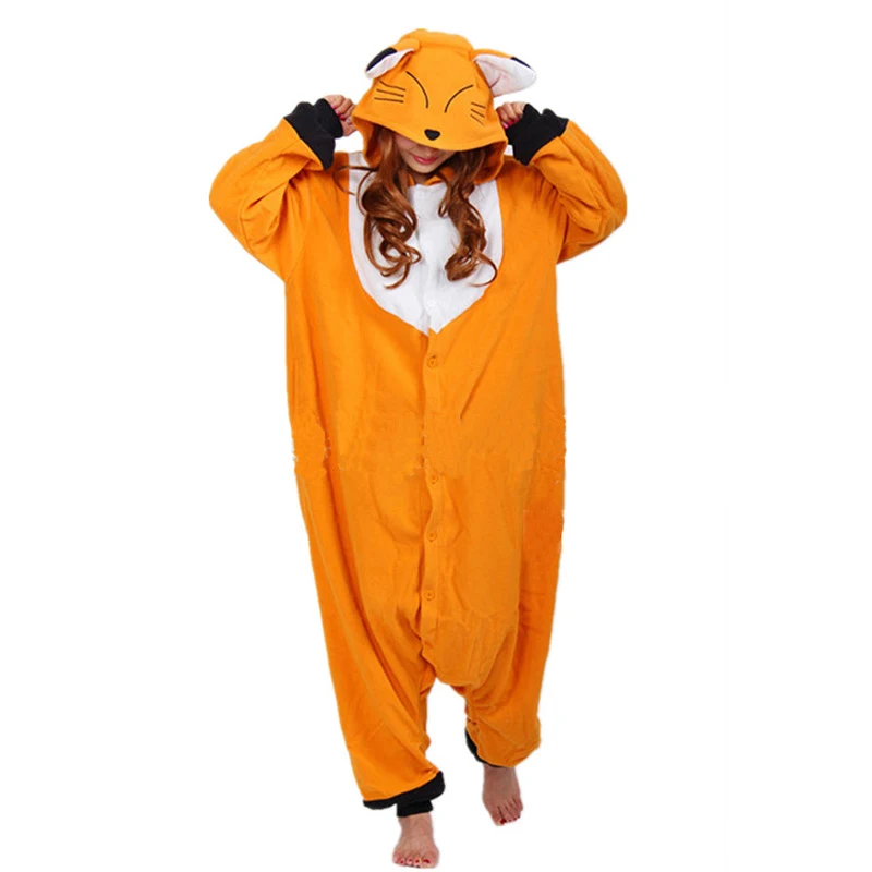 кигуруми для взрослых Комбинезон с лисой мягкие женские пижамы животными