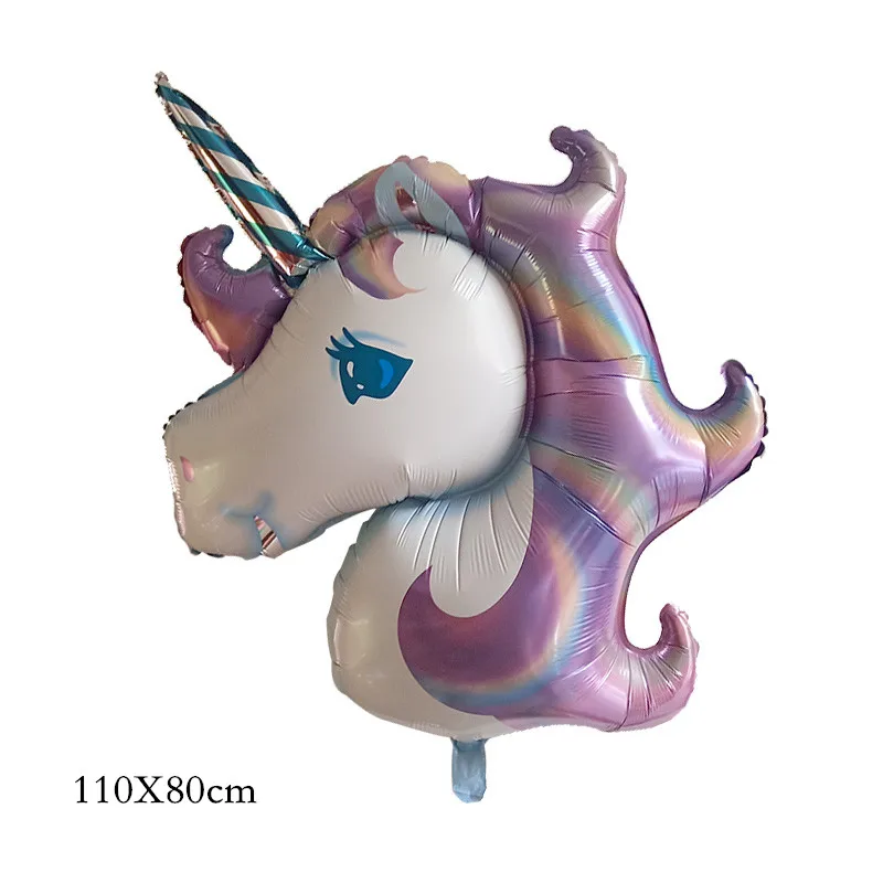 large purple AnQing 1 шт. 100*97 см Розовая лошадь пони фольгированные воздушные шары-единороги с днем рождения Единорог праздничные гелиевые шары Дети животные игрушки Globos - Цвет: large purple