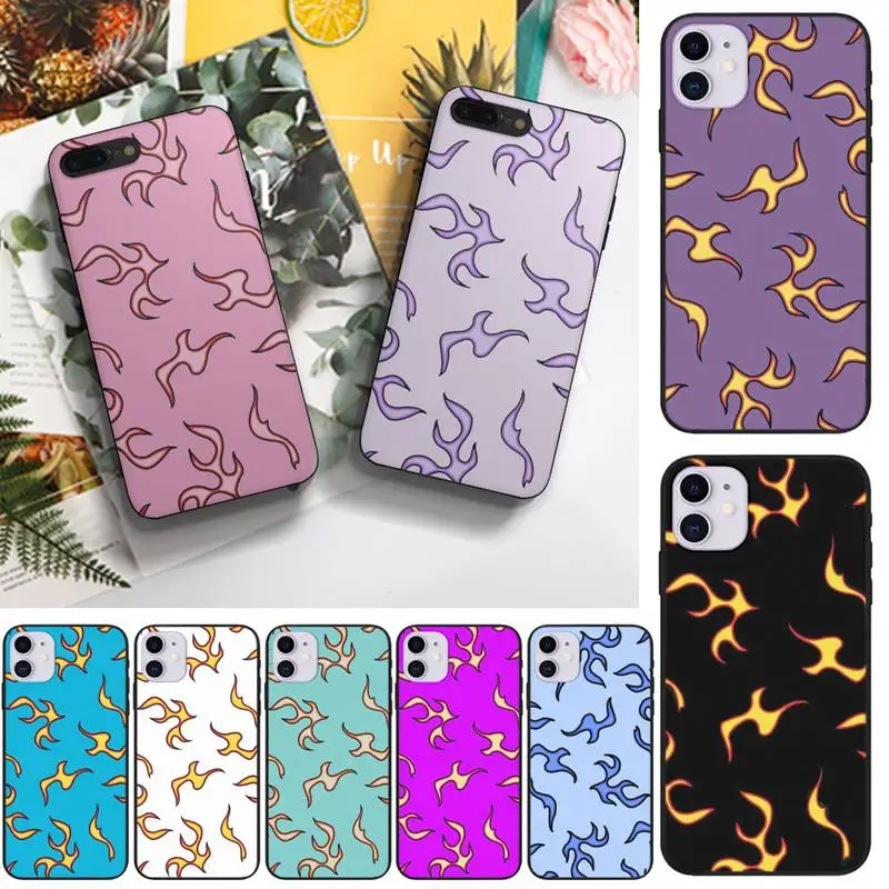 

Fashion Purple Pink Flame Pattern Phone Case Fundas Shell Cover For HUAWEI P10 P20 P30 P40 Mate 30 40 Lite Pro