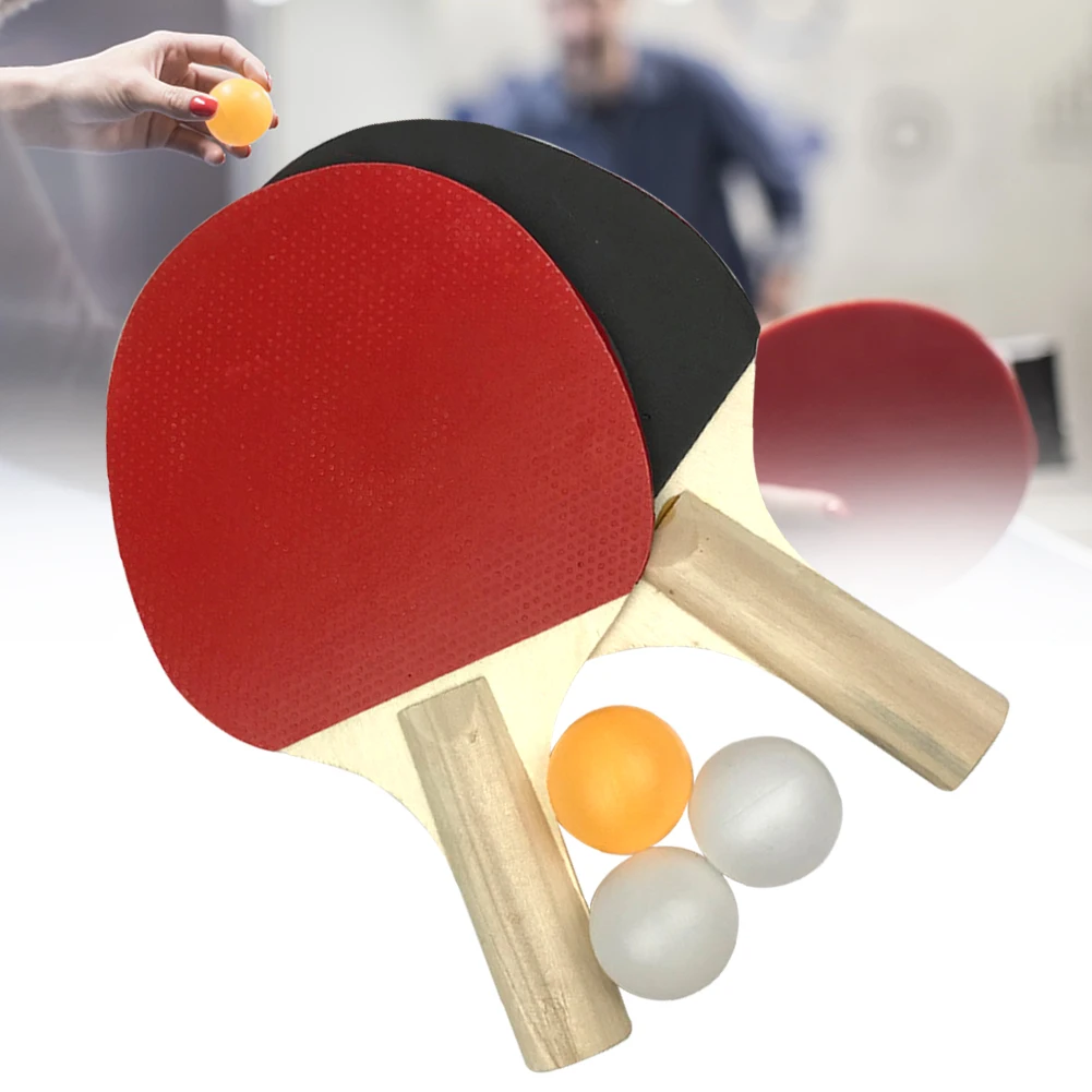 

Outdoor Durable Table Tennis Set Lightweight Home 3 Balls Exercise Powerful Beginners Training School Sports Equipment 2 Rackets
