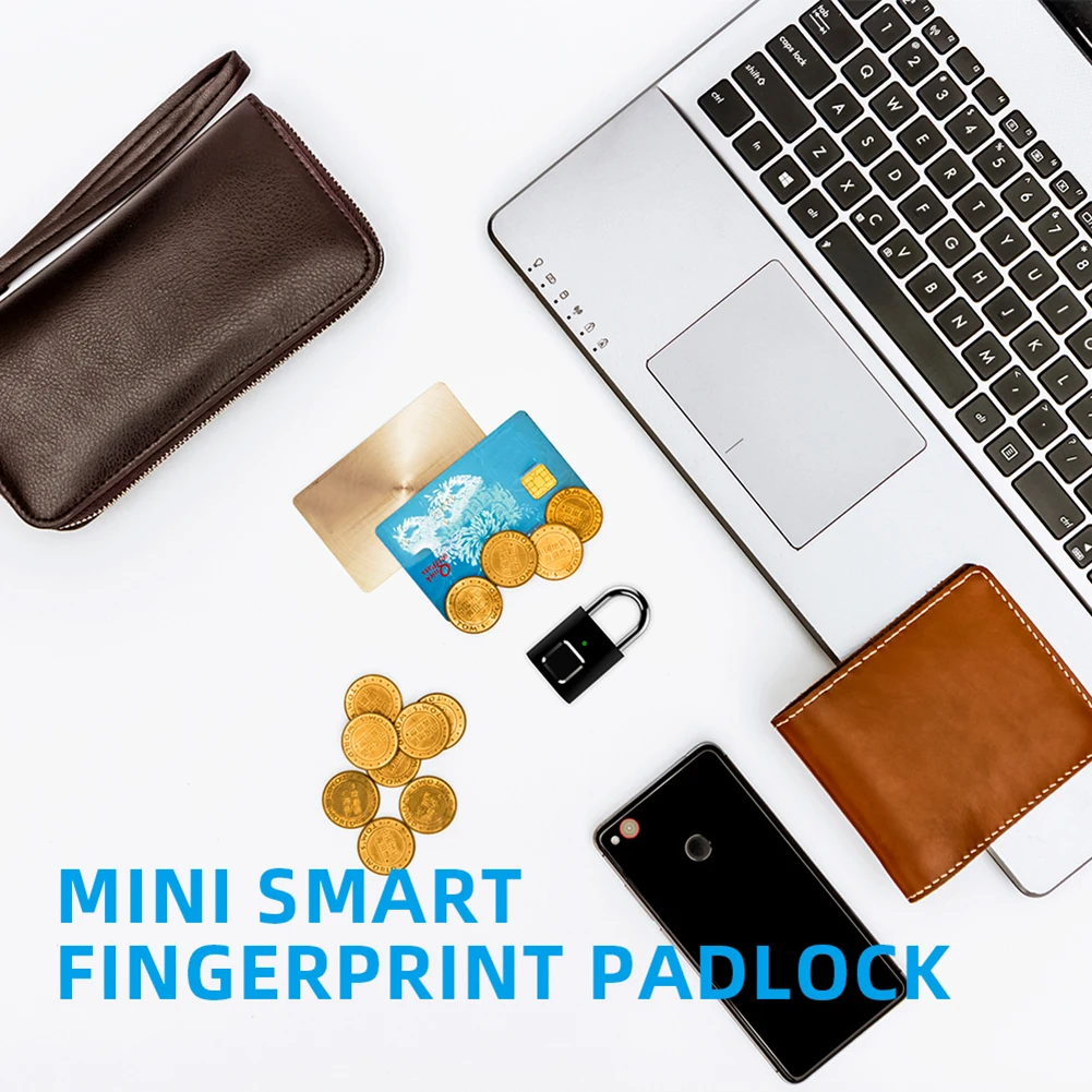 

Mini Smart Biometric Thumbprint Door Padlocks Rechargeable Door Lock Fingerprint Smart Padlock USB Keyless Quick Unlock