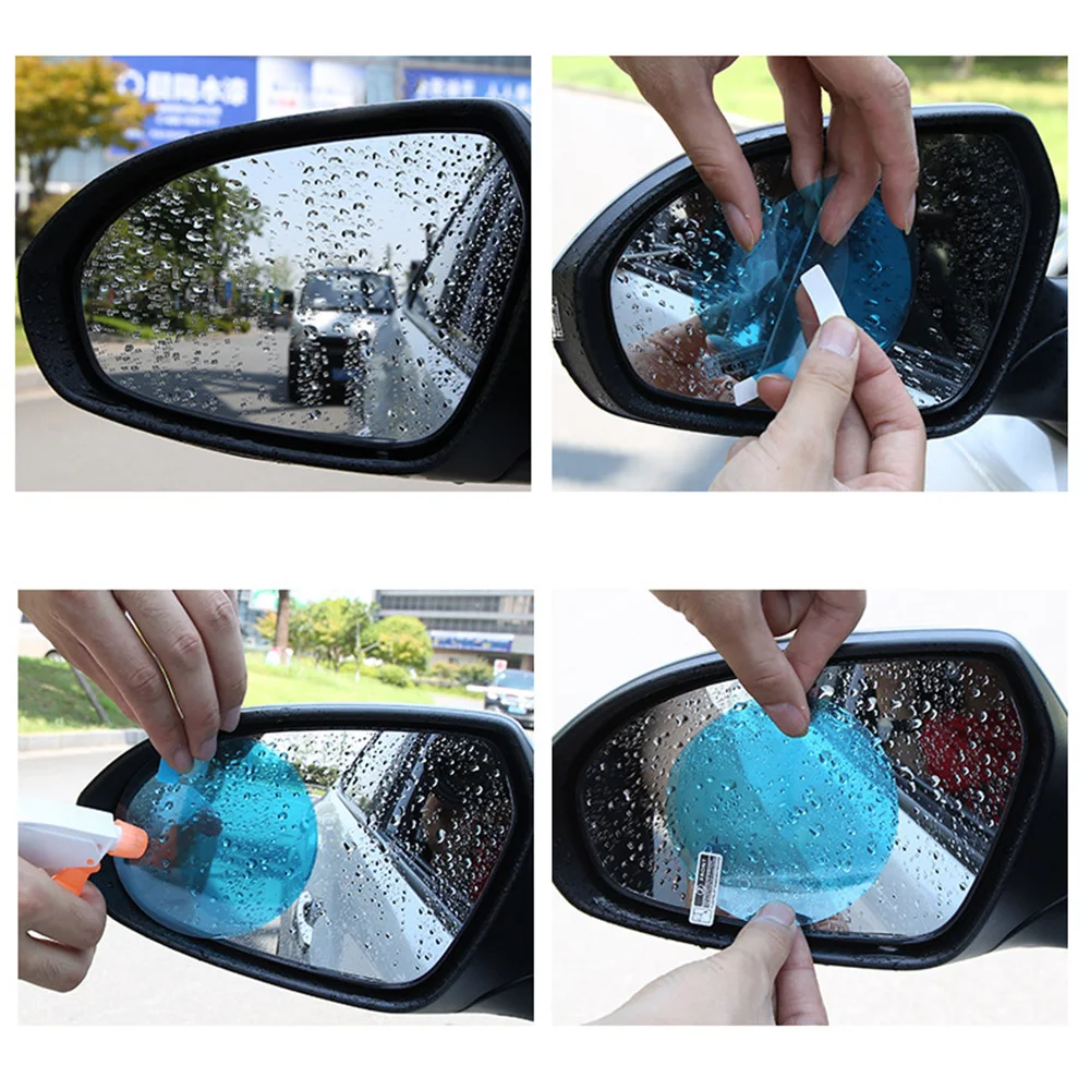 4 шт. Автомобильная зеркальная защитная пленка заднего вида противотуманная