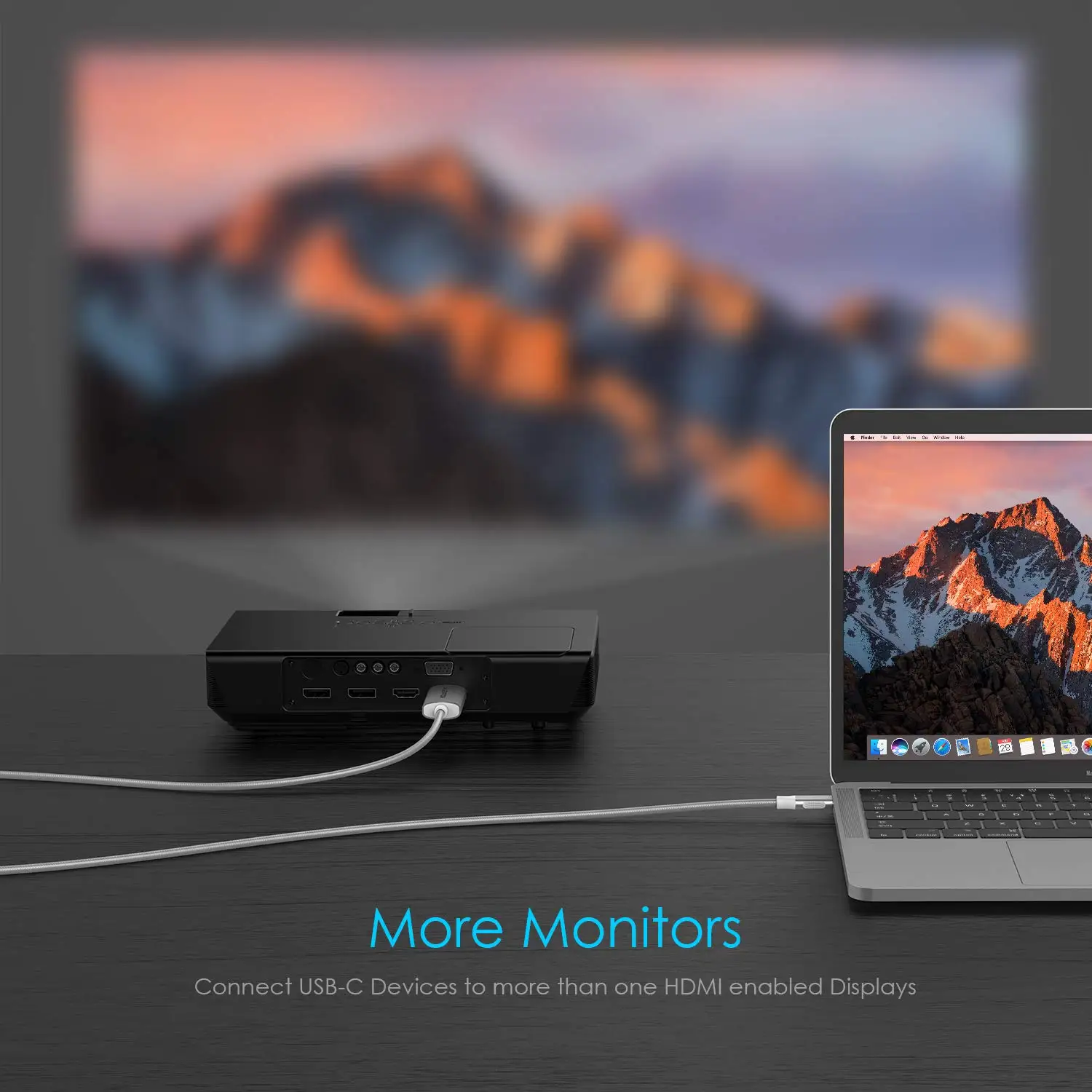 Кабель-адаптер 1 8 м USB C-HDMI 2 0 (4K/60 Гц) для MacBook Pro (Thunderbolt 3) нового iPad Mac Air Samsung S10/S9/S8/Plus |