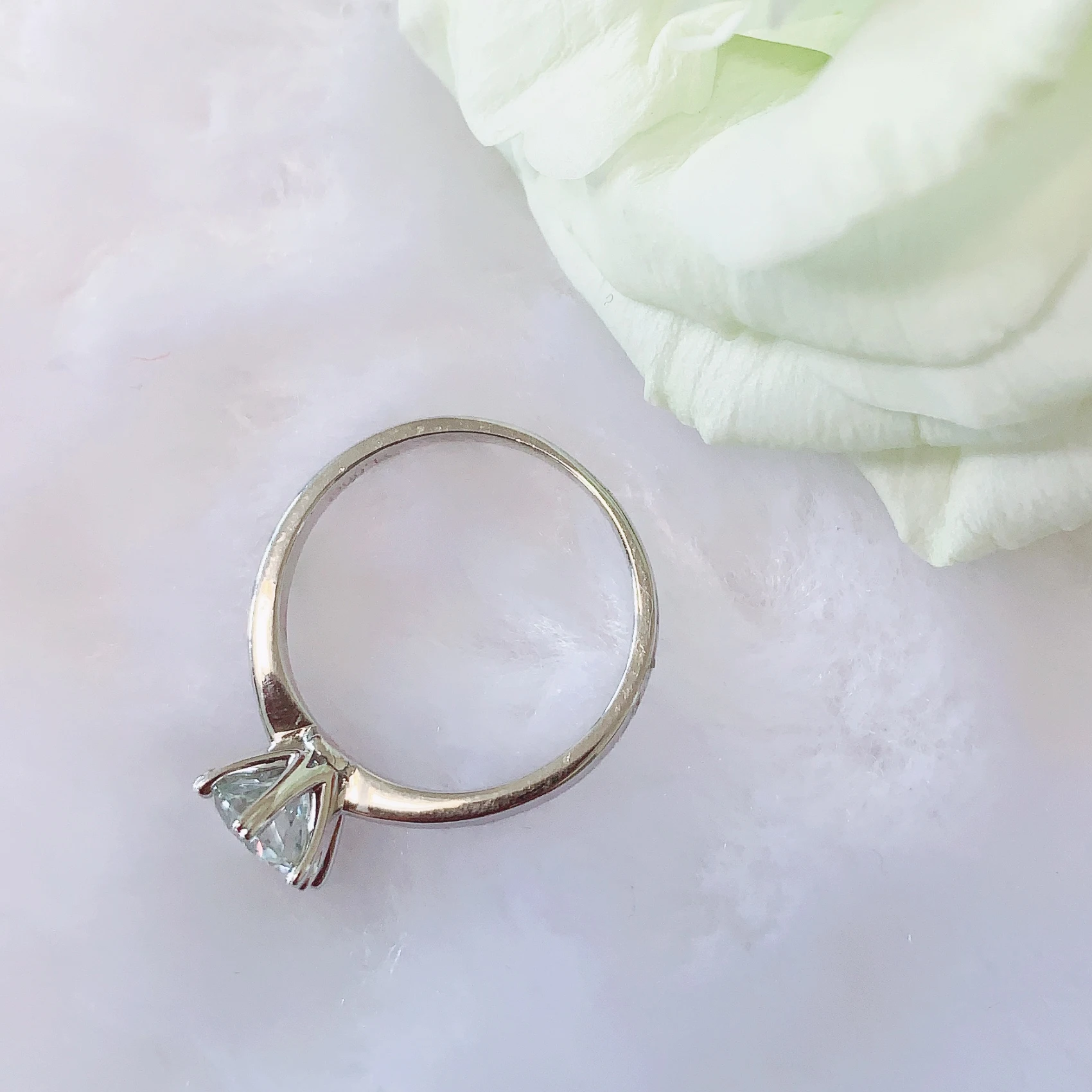 18K кольцо из белого золота 1ct 2ct 3ct круглая огранка DF обручальное кольцо на головщину Moissanite кольцо для женщин