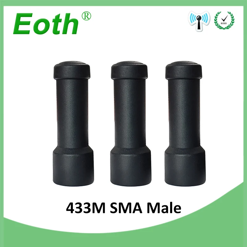 EOTH 10pcs 433mhz antenna 2~3dbi sma male lora antene pbx iot module lorawan signal receiver antena high gain