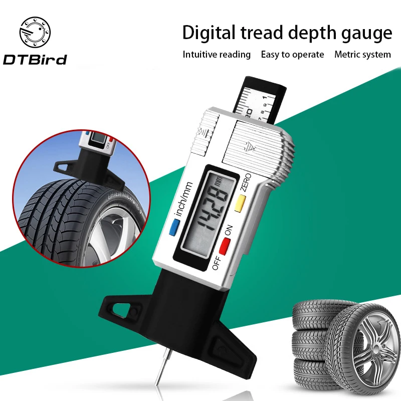 

High-Precision Digital Tread Depth Gauge Tire Pressure Wear Detection Meter Measurer For Cars Trucks Tools Electronic Caliper