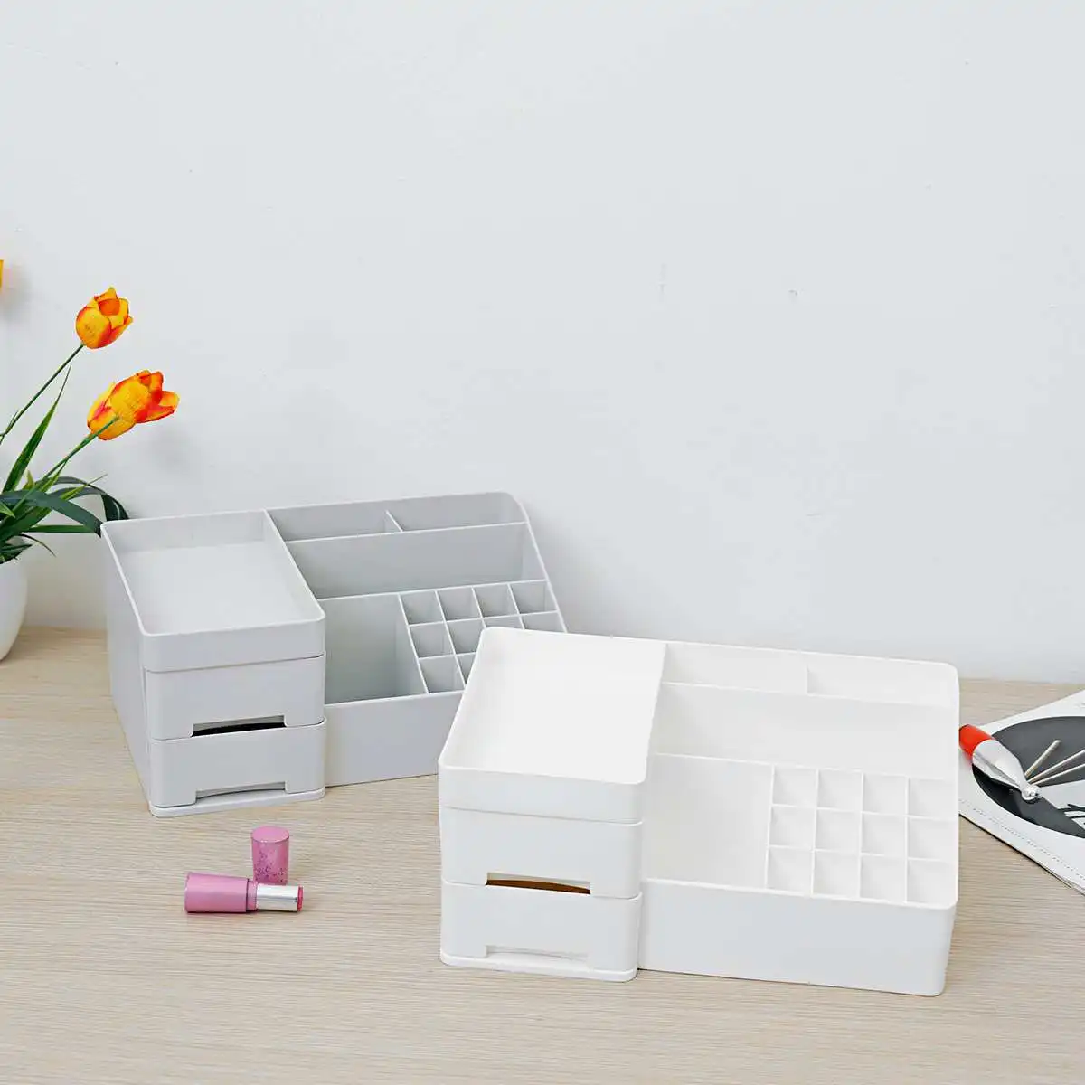 

Large Capacity Cosmetic Storage Box Makeup Drawer Organizer Jewelry Nail Polish Makeup Container Desktop Sundries Storage Box