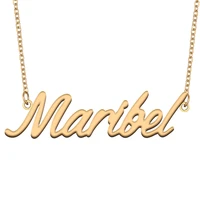 maribel name necklace for women stainless steel jewelry 18k gold plated nameplate pendant femme mother girlfriend gift