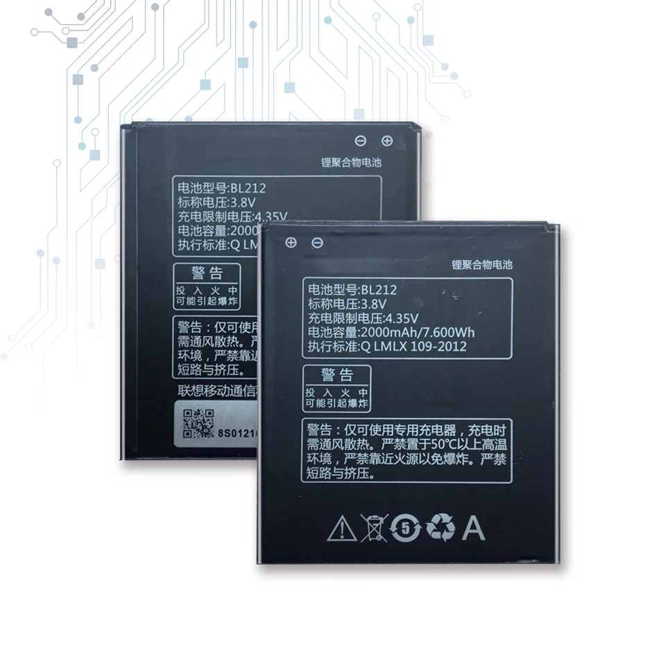 

For Lenovo S8 2000MAH BL212 Li-ion Battery Replacement For Lenovo a708t A628T A620T S898T S8 A780E In stock