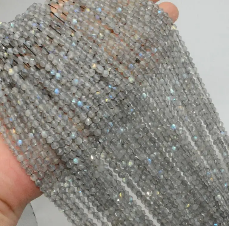 Labradorite Натуральный Черный шпинель/Сапфир/Танзанит/Аквамарин/Лабрадорит/флюорит треугольные граненые бусины 4 мм - Цвет: Labradorite