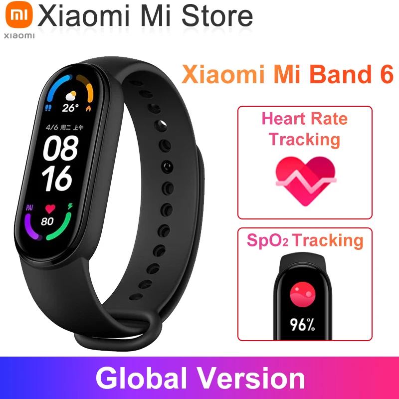 Глобальная версия Xiaomi Mi Band 6 смарт браслет активно матричные осид большой дисплей