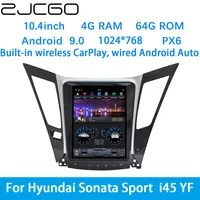 zjcgo car multimedia player stereo gps dvd radio navigation android screen system for hyundai sonata sport i45 yf 20092014