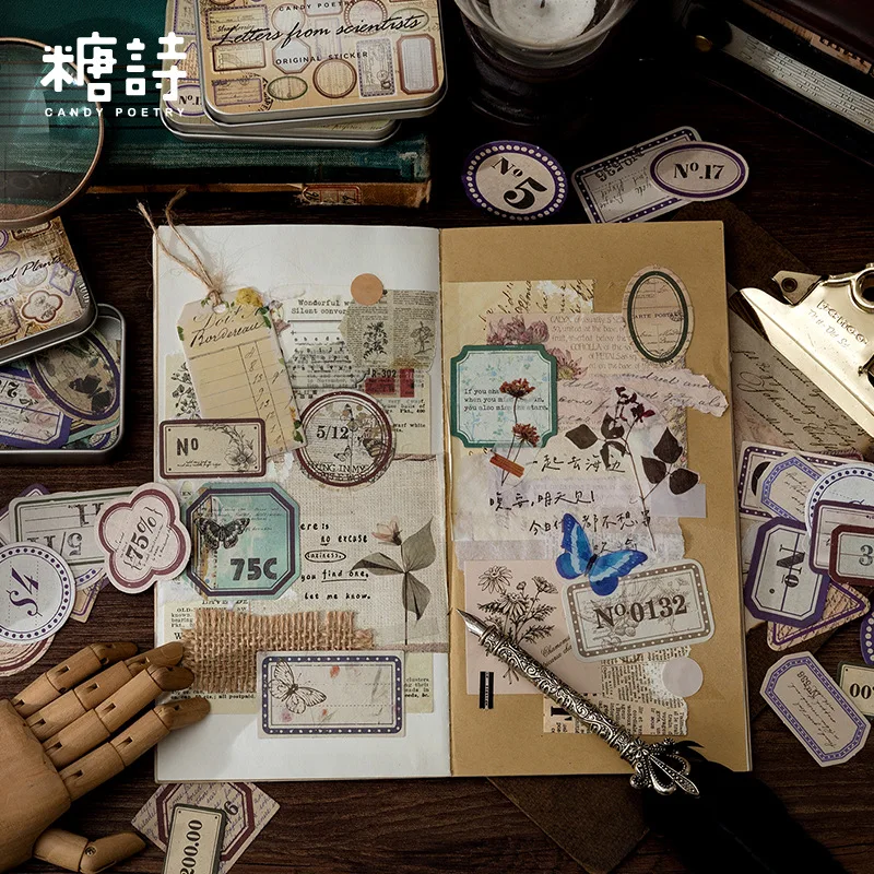 40 шт. винтажные стикеры в виде кофейных этикеток декоративные Ретро наклейки