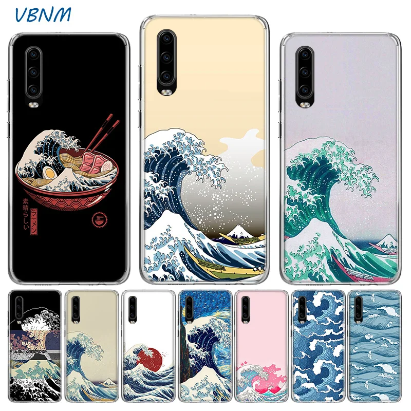 

Great Wave off Kanagawa Japan Silicone Case For Huawei P40 P30 P20 Mate 30 20 10 P10 Pro+ lite P Smart Z Plus + 2019 2018 Cover
