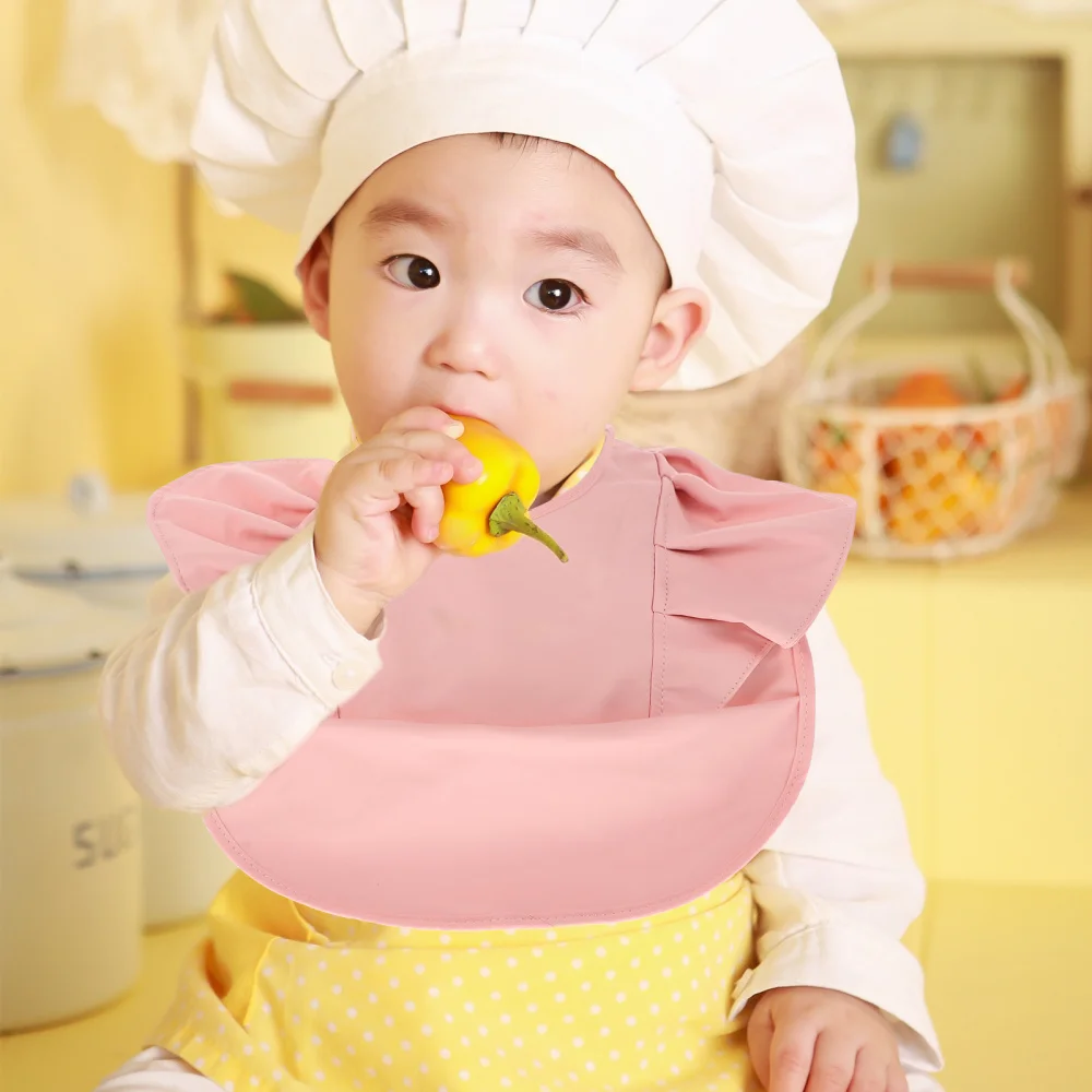 

Baby Kids Non-woven Fabric Bib With Lacework For Drooling Teething Eating