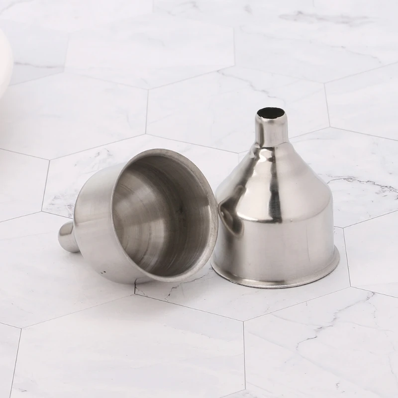 

Stainless Steel Funnel Refill Filling Small Bottles Flasks Kitchen Spices Liquid