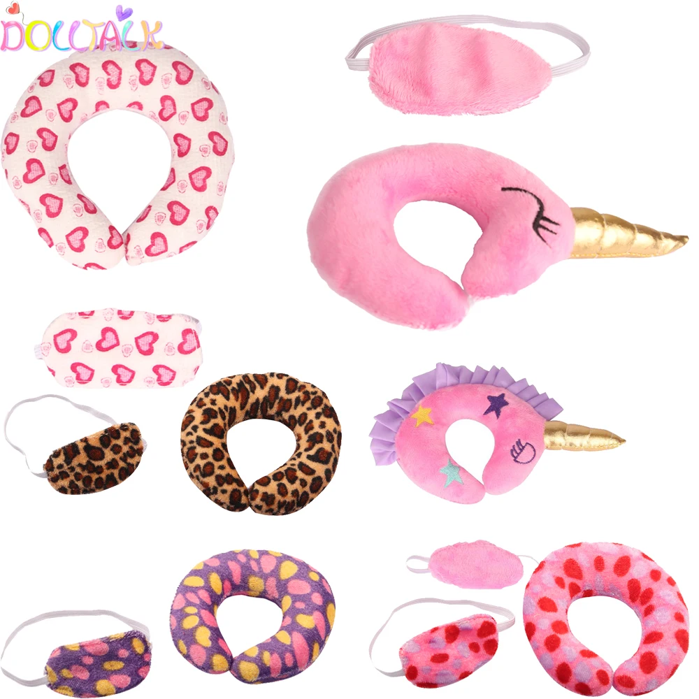 Подушка в форме сердца и маска для глаз набор 18-дюймовой американской куклы