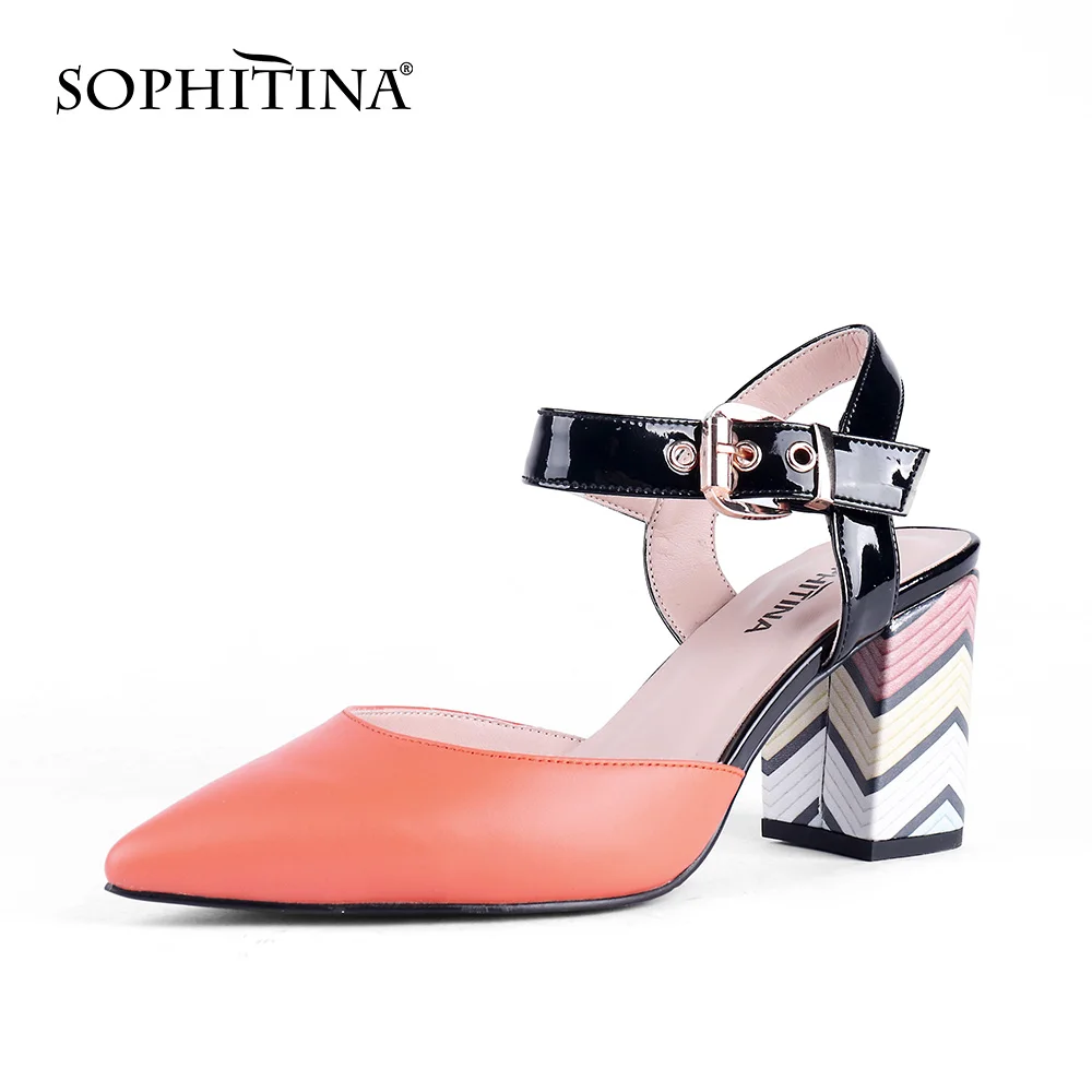 Женские туфли лодочки в полоску SOPHITINA элегантные офисные ручной работы из