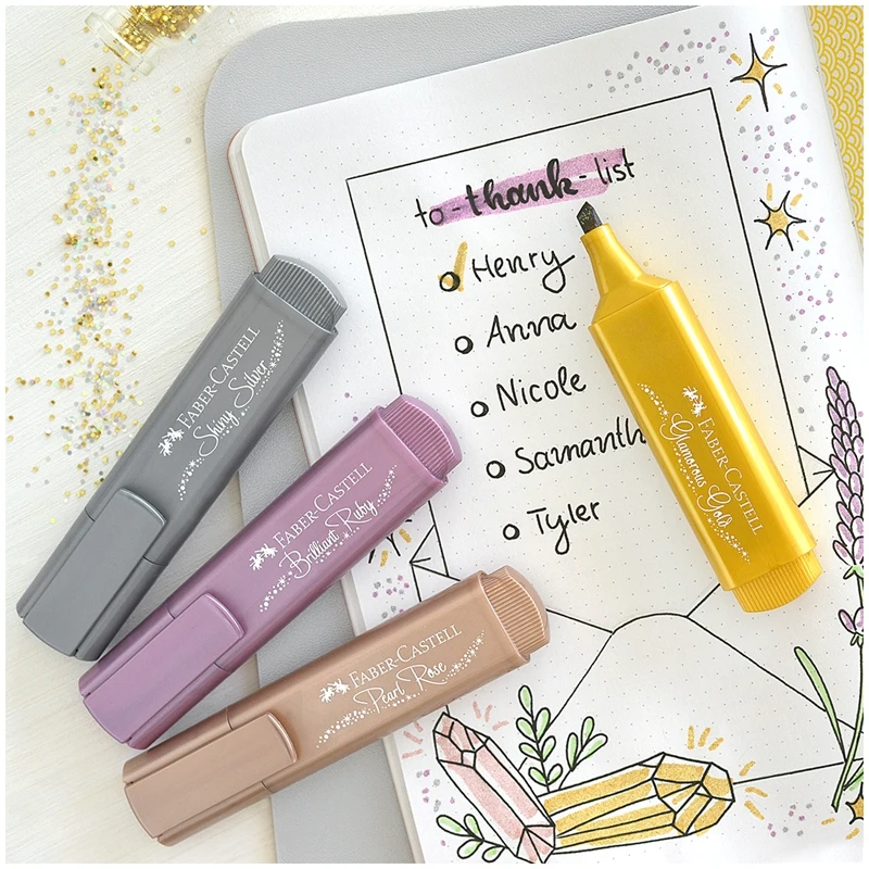 Highlighter Faber-Castell &quotTL 46" pink metallic 1-5 mm Goods for study Writing materials school Highlighters Drawing Art Painting Stationery