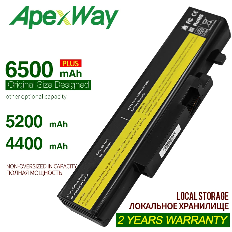 Аккумулятор ApexWay 6 ячеек для ноутбука LENOVO L09N6D16 JIGU L09S6D16 L10L6Y01 L10N6Y01 L10S6Y01 IdeaPad Y460 Y560 B560