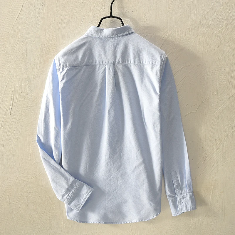 Рубашка мужская из чистого хлопка с длинным рукавом осенняя | Мужская одежда