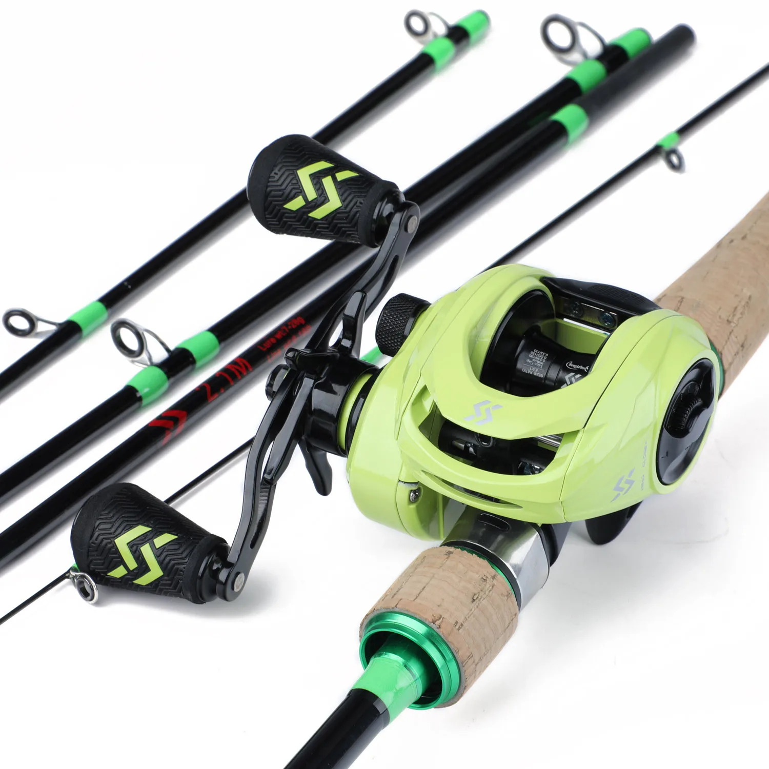 

Sougayilang 1,8-2,4 М удочка и Катушка комбо набор 8,0: 1 высокая Скорость Мультипликаторы катушка лески приманки крючки для сумок полный комплект