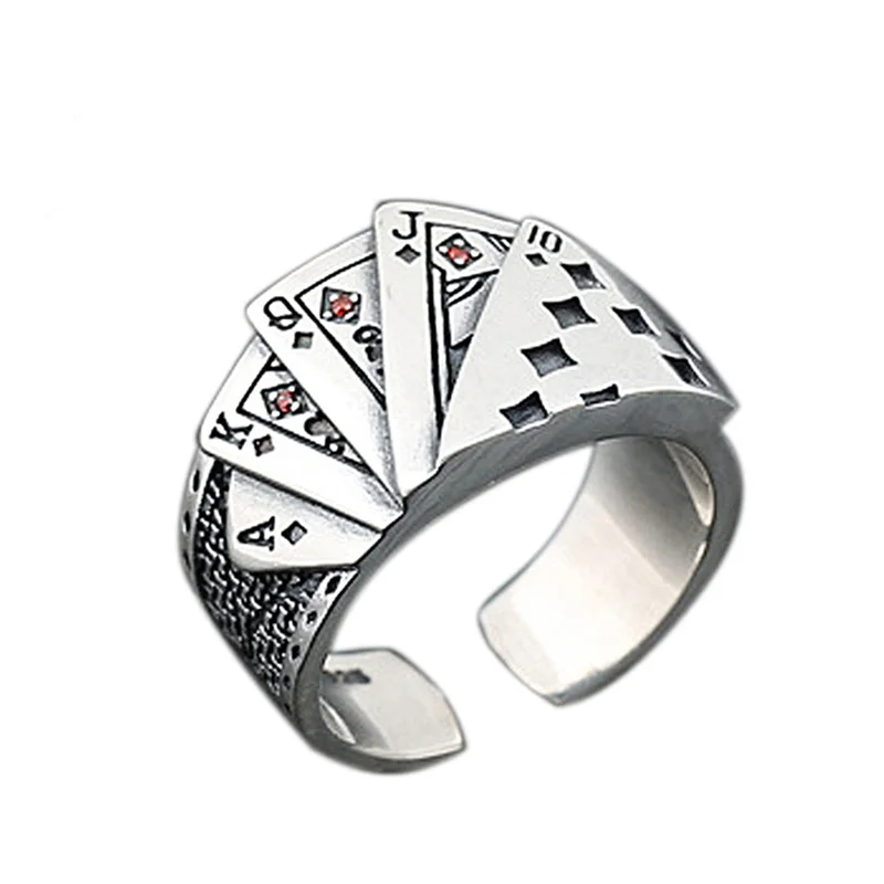Кольцо с изменяемым размером игральной карты титановое кольцо из нержавеющей