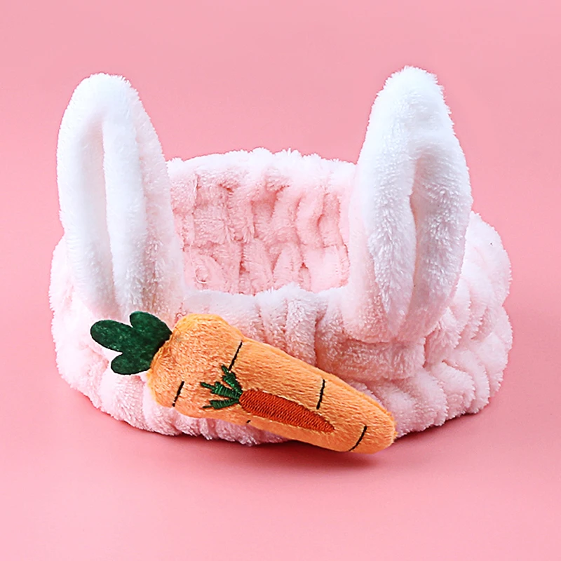 Корейская фланелевая повязка для волос с милыми заячьими ушками девочек Дамский