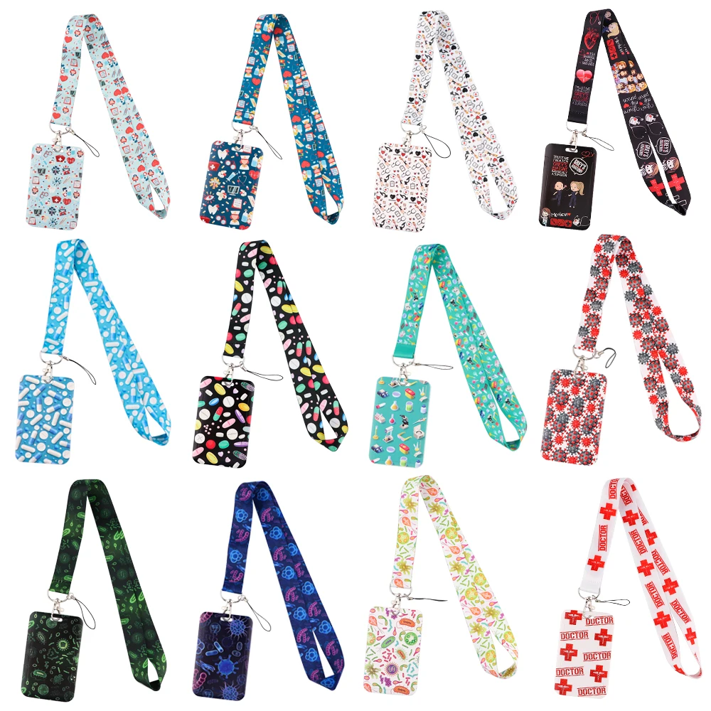 

ER1266 медицинский тематический шнурок, держатель для карт, автомобильный брелок для удостоверения личности, идентификационная карта, значок ...