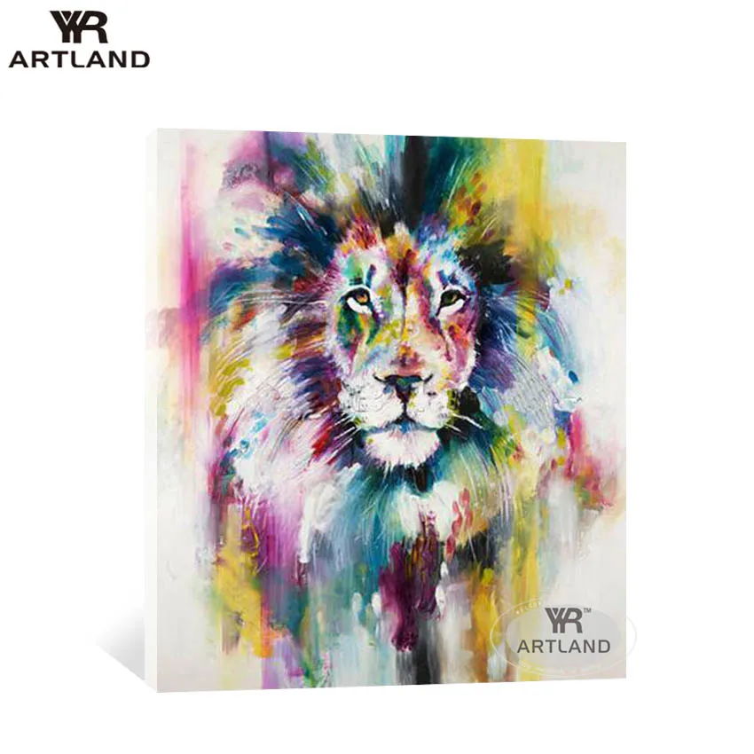 

Hot sale Abstract animal lion oil painting Handmade canvas picture wall art picture poster for living room bedroom no framed