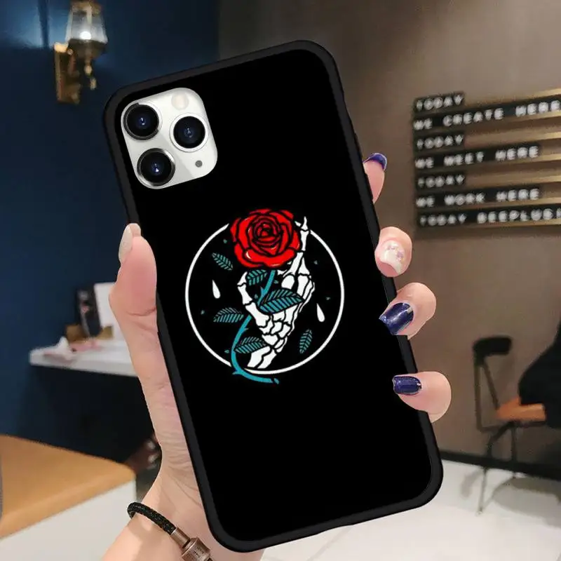 

Glowing rose in the dark Phone Case for iPhone 11 12 pro XS MAX 8 7 6 6S Plus X 5S SE 2020 XR Soft silicone