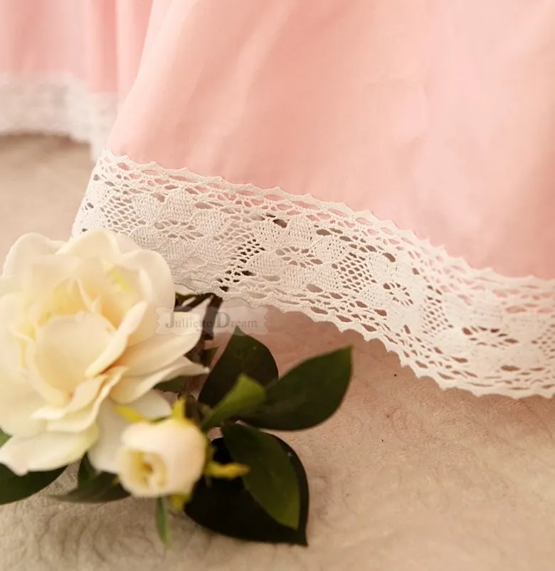 Розовое покрывало для кровати в американском стиле романтичное кружевное