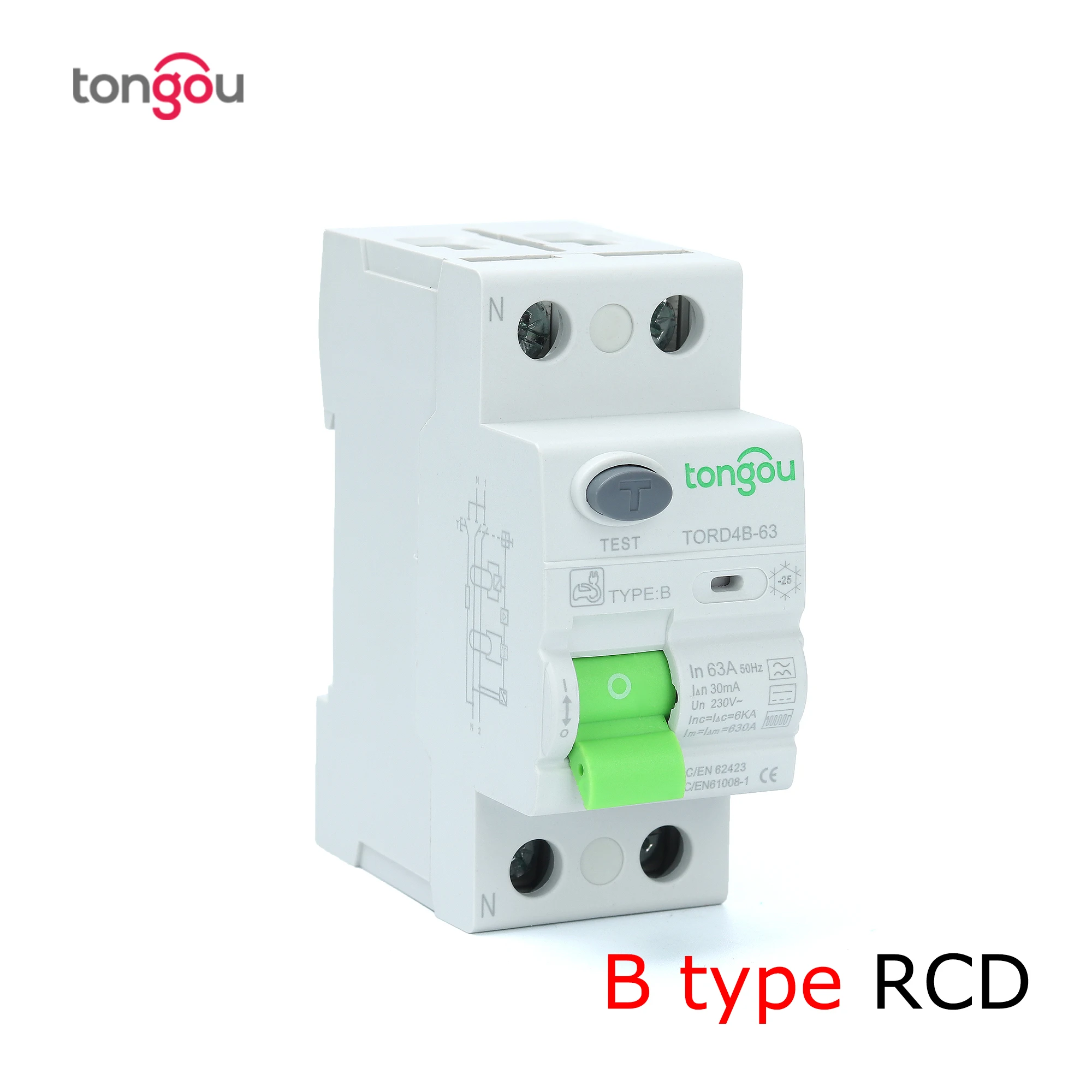 Выключатель тока утечки на землю TONGOU RCCB RCD 2P 63 А 30 мА 300 тип B 6 ка | Обустройство дома