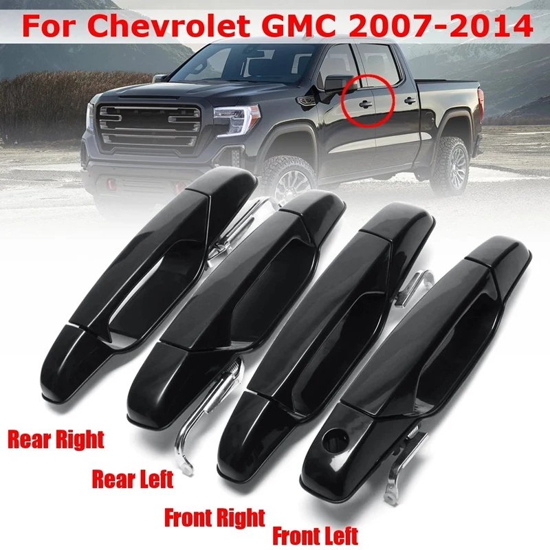 

Глянцевые черные для Chevrolet GMC 2007-2014, передние и задние наружные дверные ручки, левая и правая 20828237/25890220/15915106/25890259