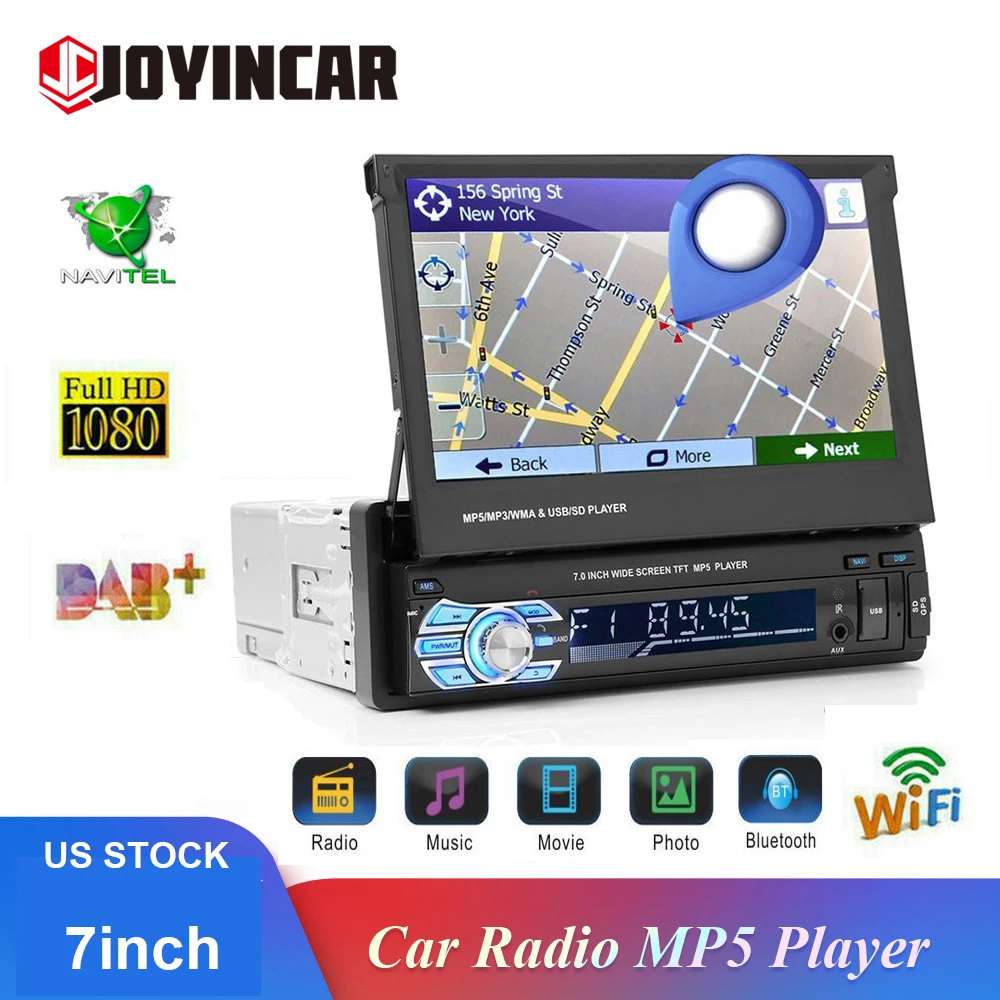 Автомагнитола 1din на Android 9 1 мультимедийный плеер с GPS навигацией выдвижной