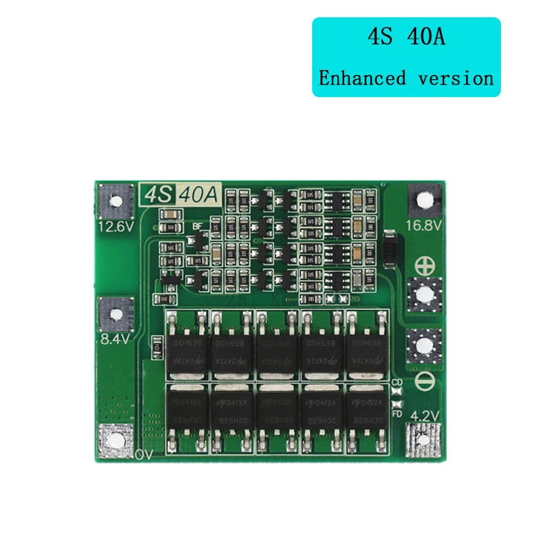Защитная плата зарядного устройства литий-ионной батареи 3S 4S 40A60A 18650 BMS для