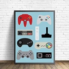 Игровой принт Ретро настенное Искусство Холст Картина геймер Подарок Видео игры ВИНТАЖНЫЙ ПЛАКАТ геймпад картина для мальчиков Детская комната Декор