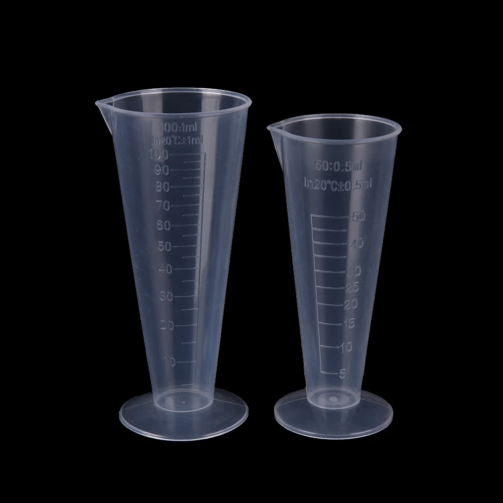 

2021 50 Ml / 100mL Conical Graduate Plastic Measuring Cup 100ml Round Base